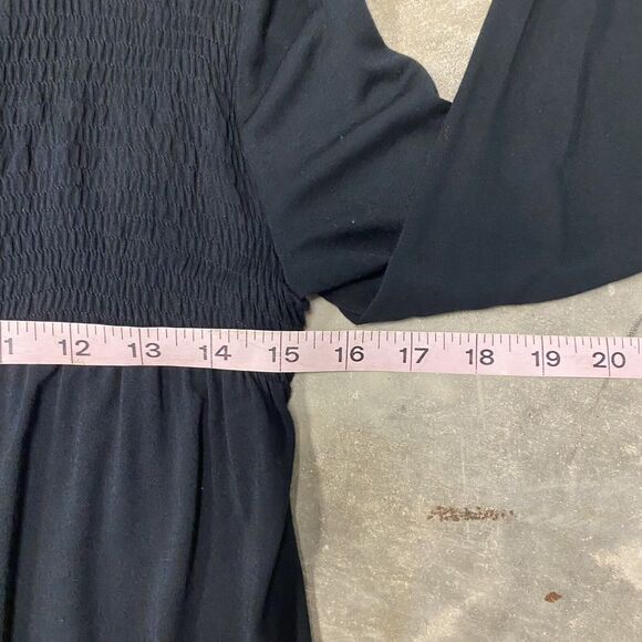 Romeo & Juliet Couture Draped Smocked Cardigan Top Womens Sz S Black - Picture 5 of 13